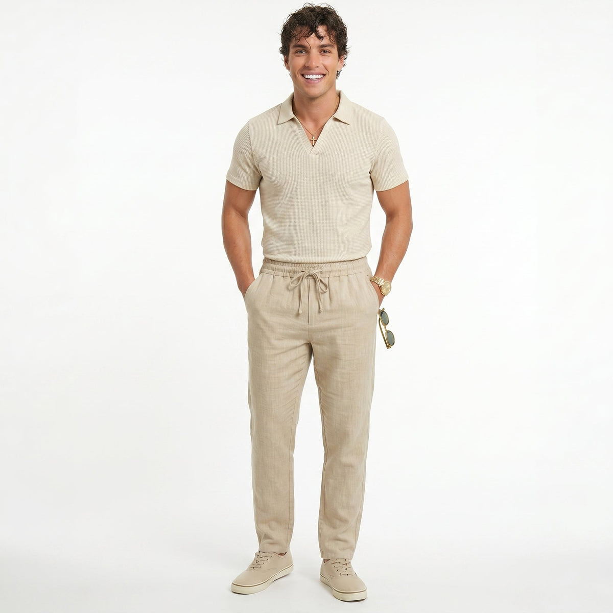 Men's Breathable Cotton Trousers – Lightweight Summer Fit