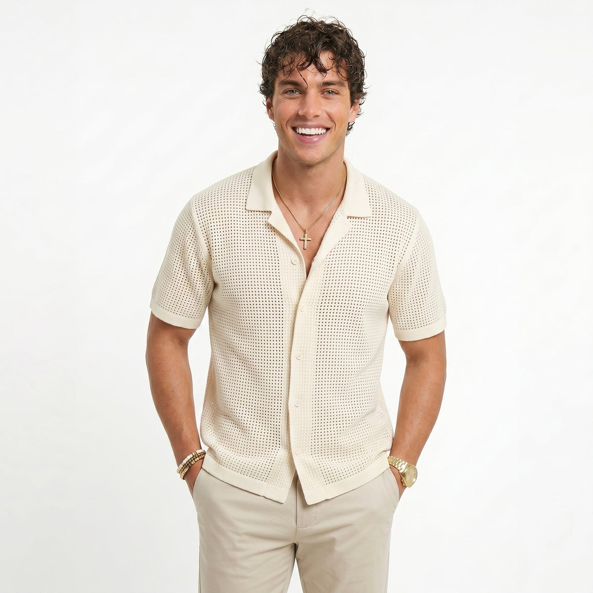 Men's Slim-Fit Beach Shirt – Lightweight Summer Style