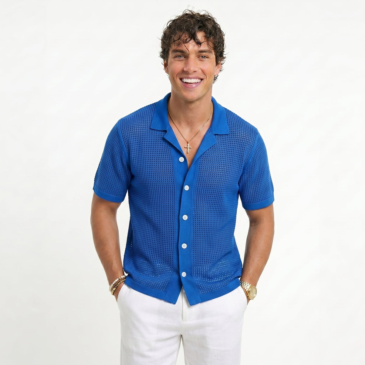Men's Slim-Fit Beach Shirt – Lightweight Summer Style