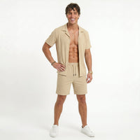 Men's Casual Shirt & Shorts Set – Lightweight Summer Fit