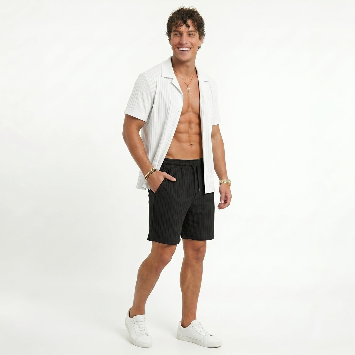 Men's Casual Shirt & Shorts Set – Lightweight Summer Fit